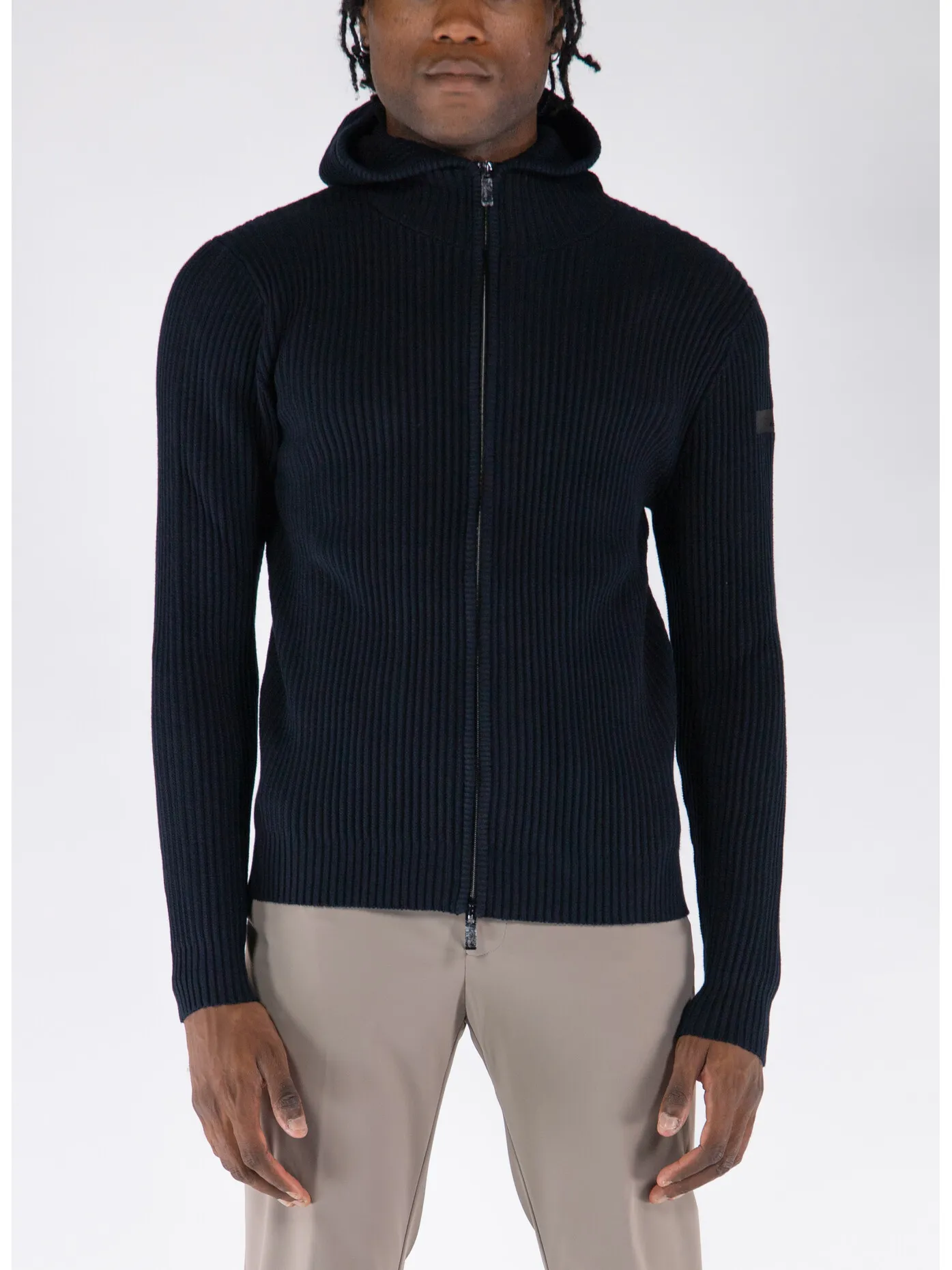     -R.R.D.    -MAGLIONE CON CAPPUCCIO ZIP-