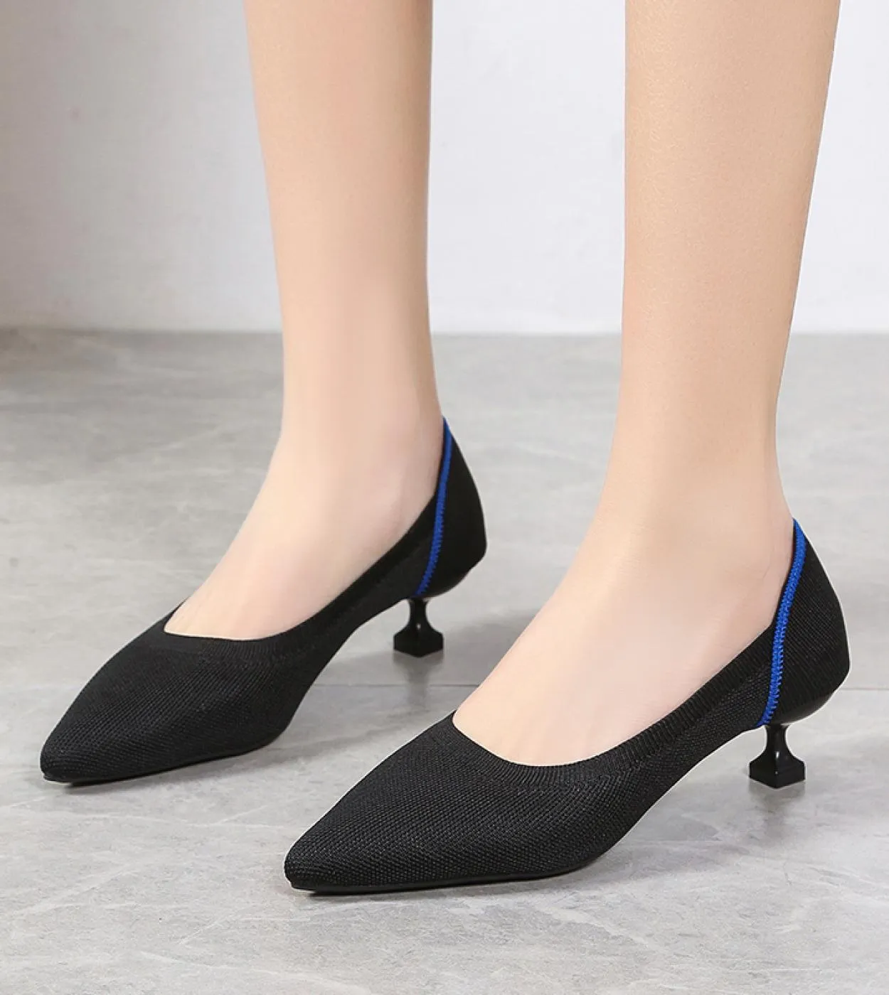 2022 di Autunno della Molla di Modo Sandali Scarpe Nuove Scarpe A Punta di Lavoro A Maglia Superficiale Tacchi Bassi Scarpe Da D