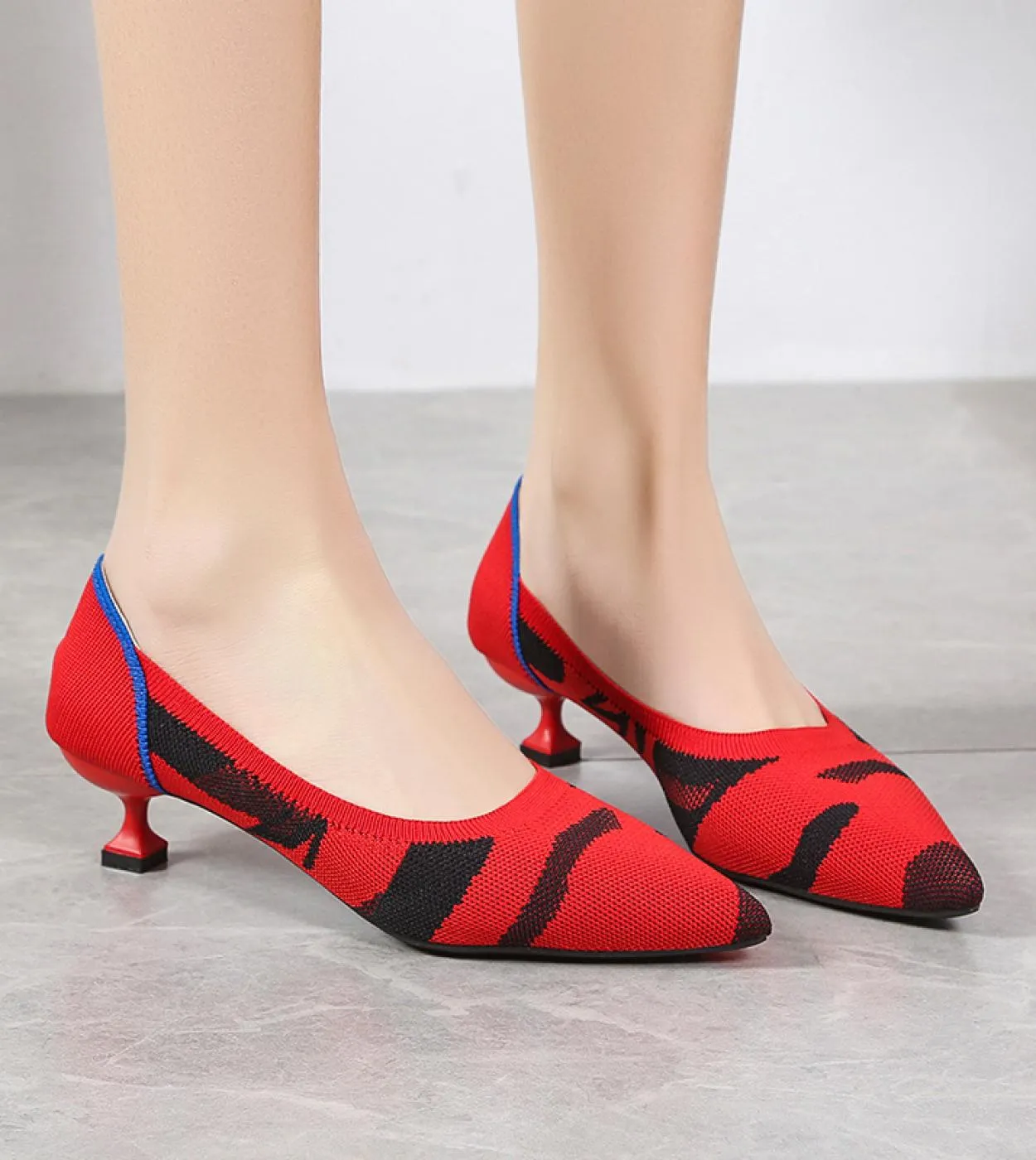 2022 di Autunno della Molla di Modo Sandali Scarpe Nuove Scarpe A Punta di Lavoro A Maglia Superficiale Tacchi Bassi Scarpe Da D