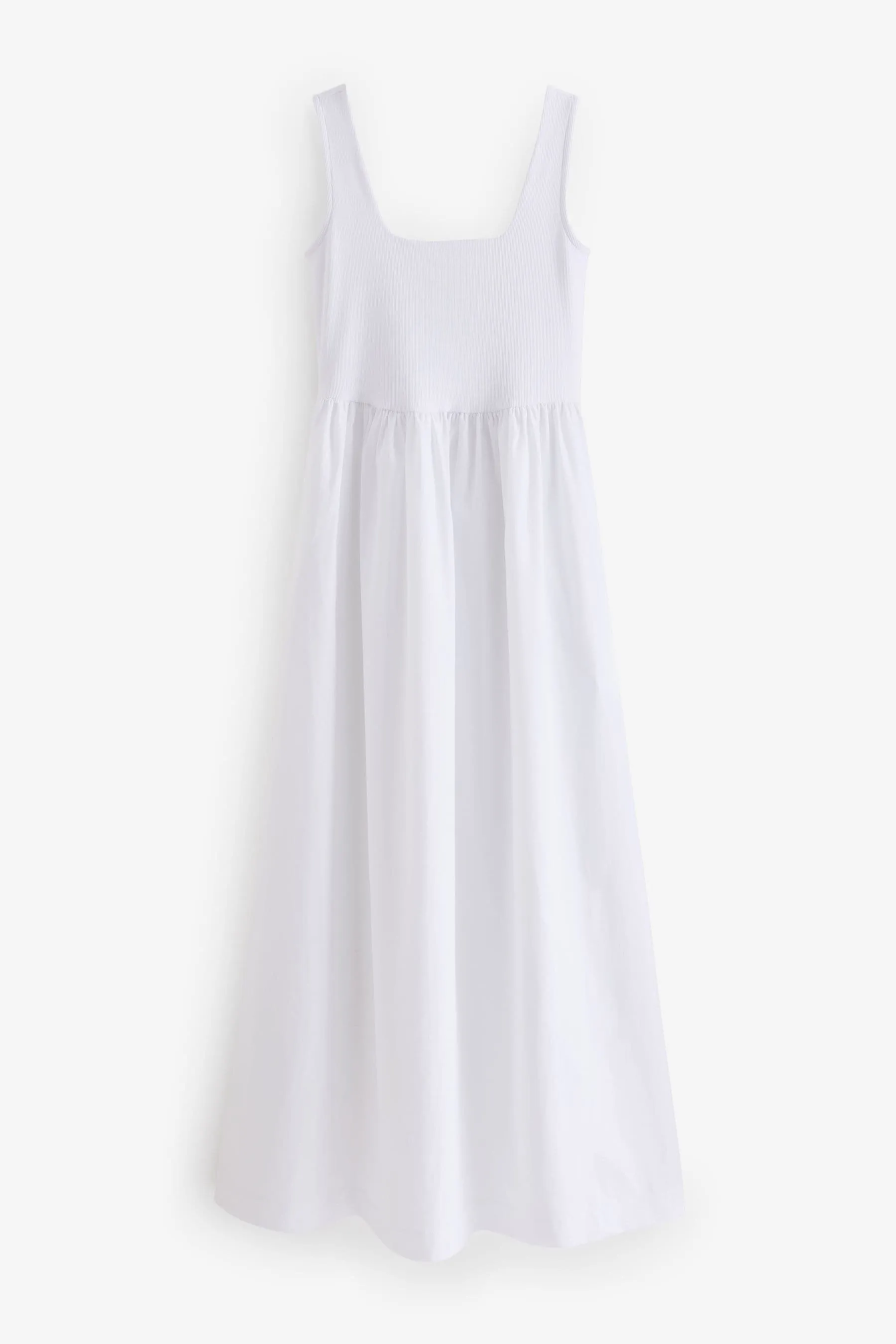 Abito maxi estivo in jersey con scollo squadrato