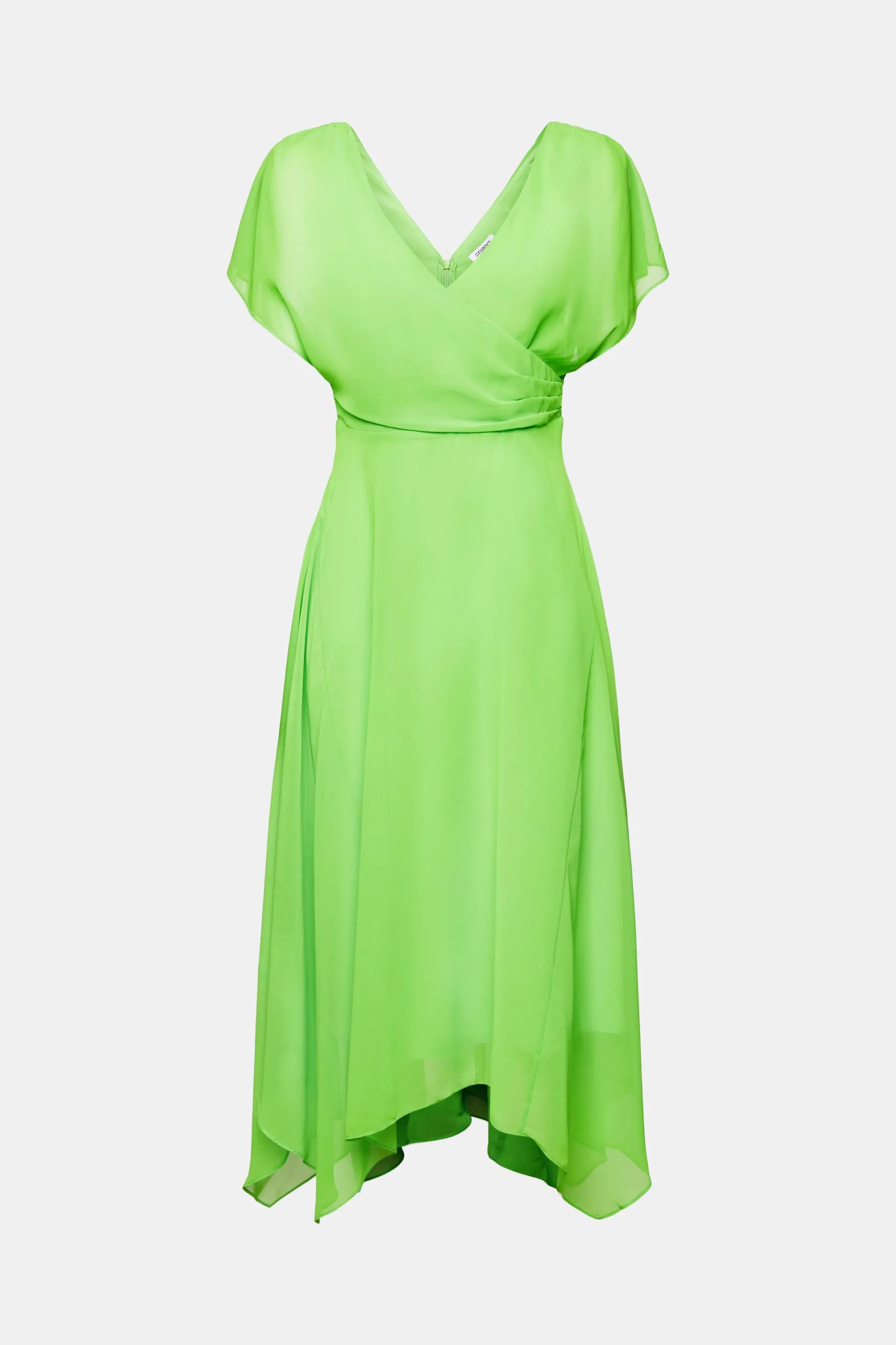 Abito maxi in chiffon con scollo a V