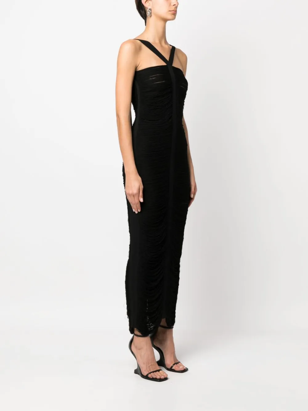 Abito smanicato in maglia in nero - donna