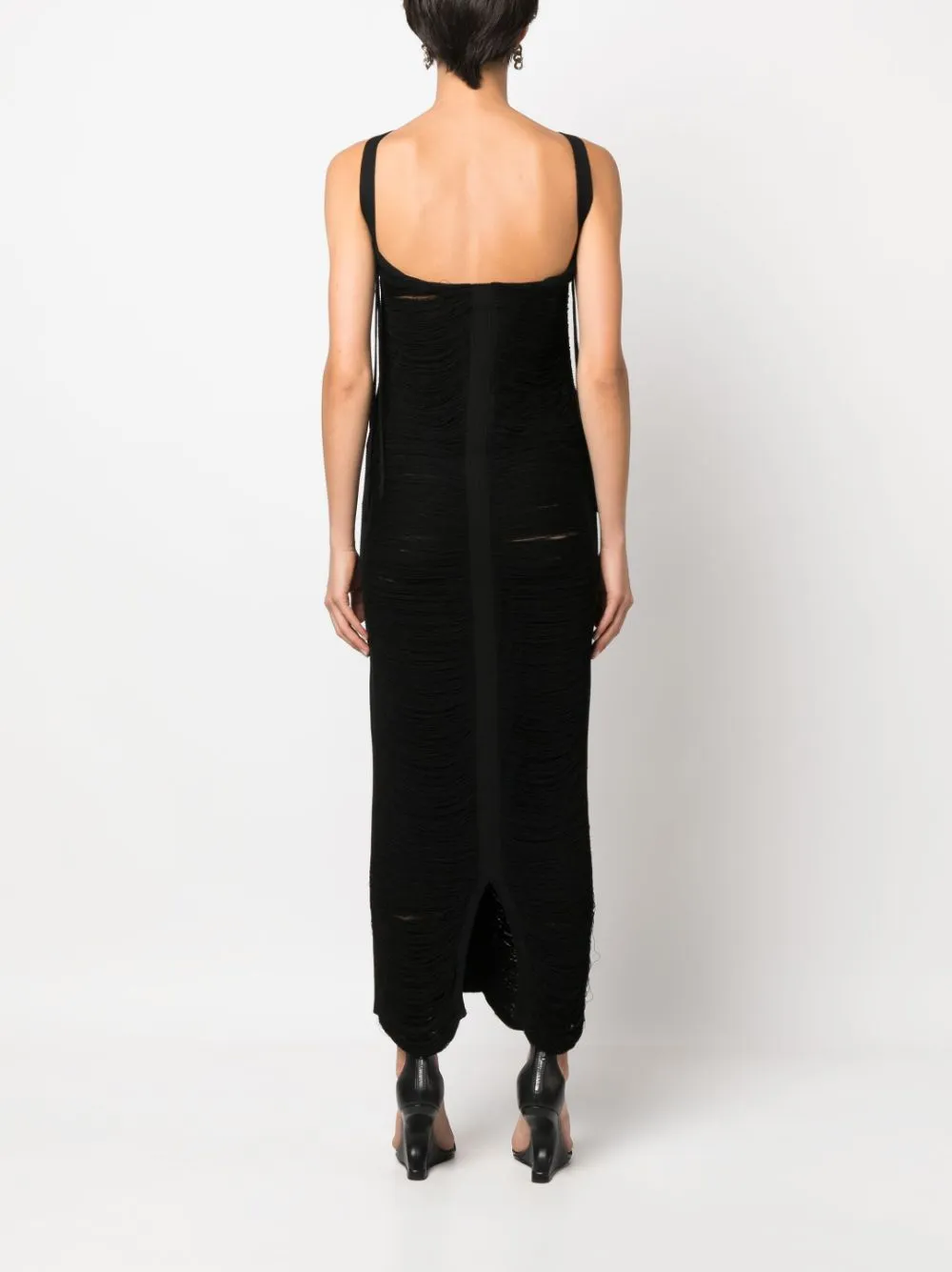 Abito smanicato in maglia in nero - donna