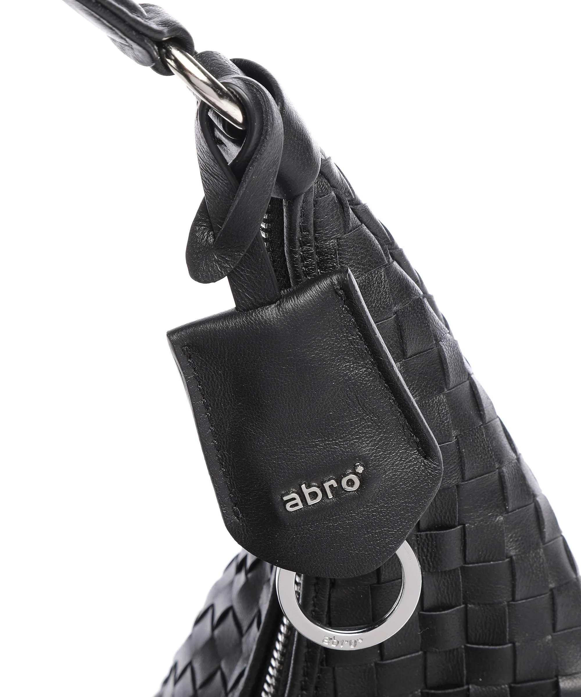  Abro Piuma Nana Borsa hobo cuoio di agnello nero  