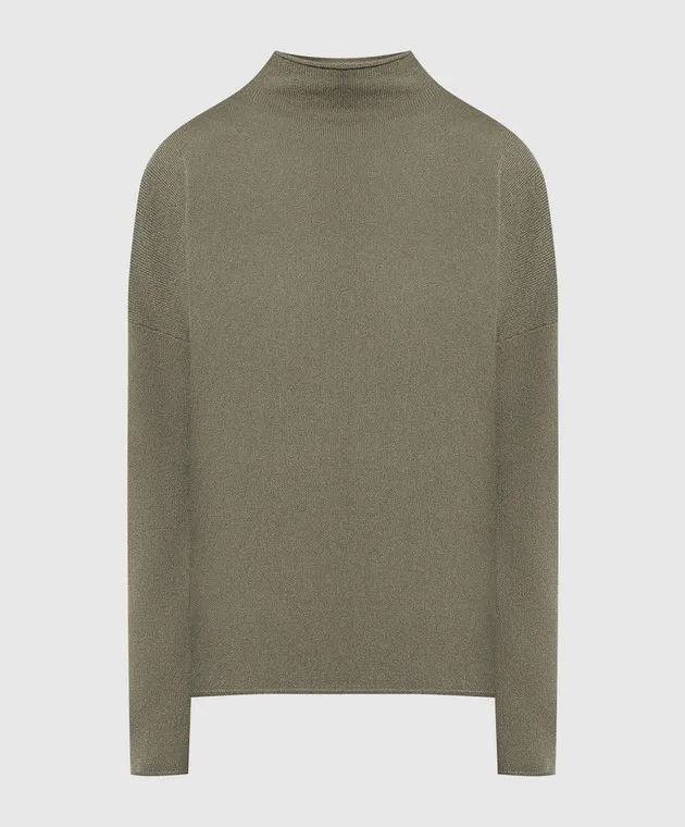 Allude Maglia in cashmere color kaki 23511118