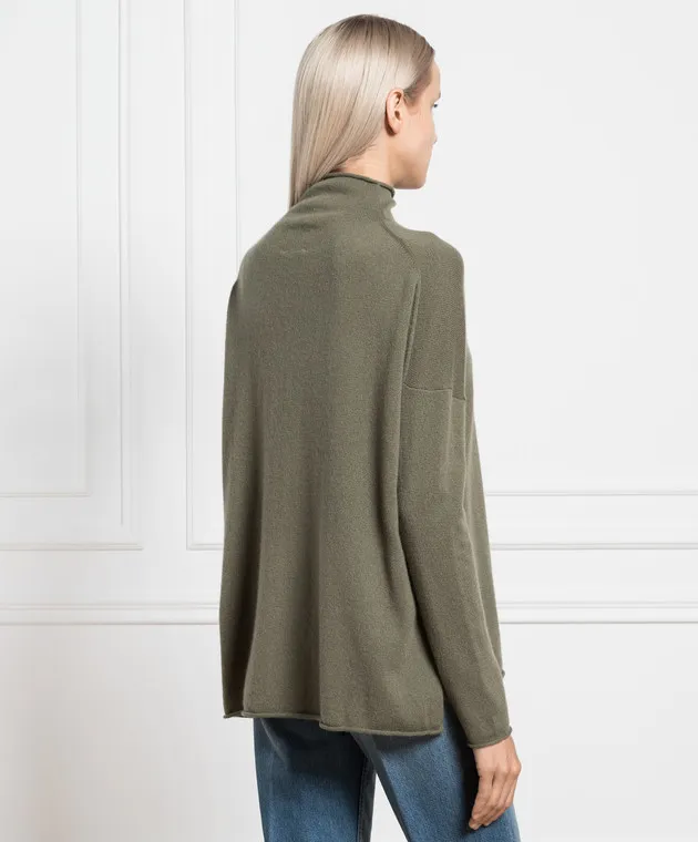 Allude Maglia in cashmere color kaki 23511118