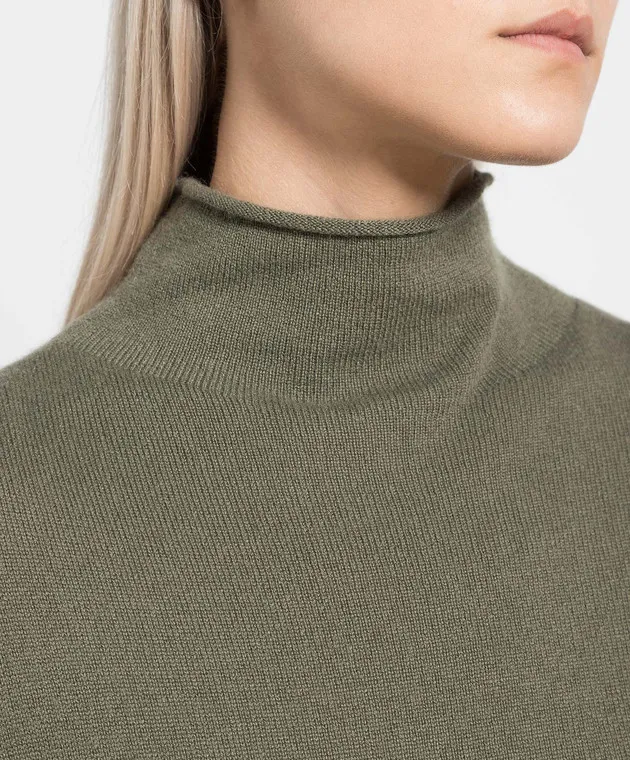 Allude Maglia in cashmere color kaki 23511118
