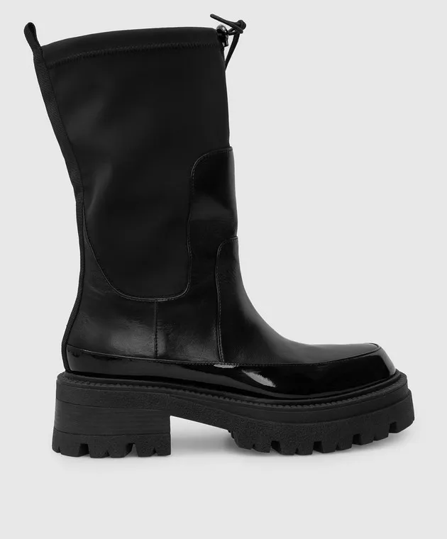 Babe Pay Pls Stivali in pelle nera 23831