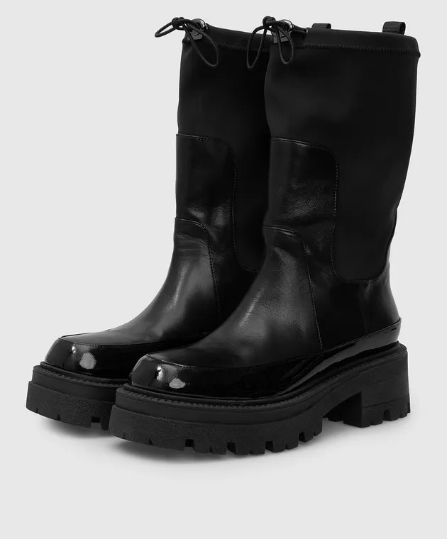 Babe Pay Pls Stivali in pelle nera 23831