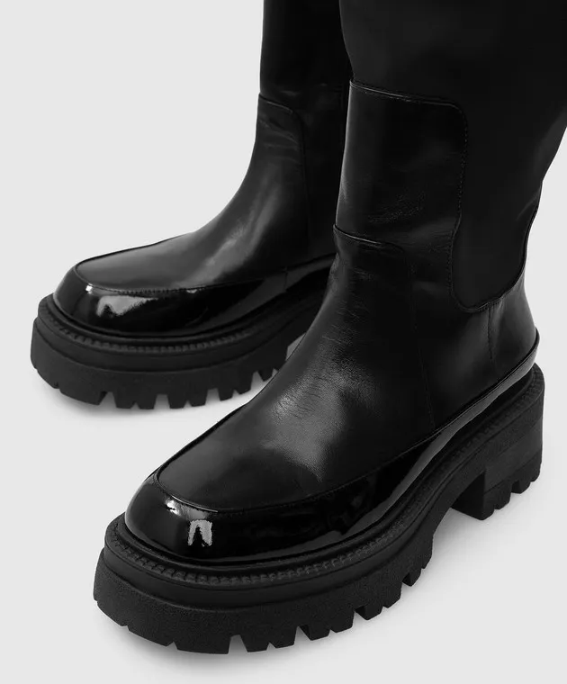 Babe Pay Pls Stivali in pelle nera 23831