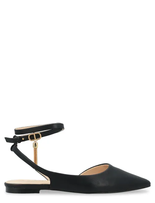 Ballerina Twinset in pelle vegana nera