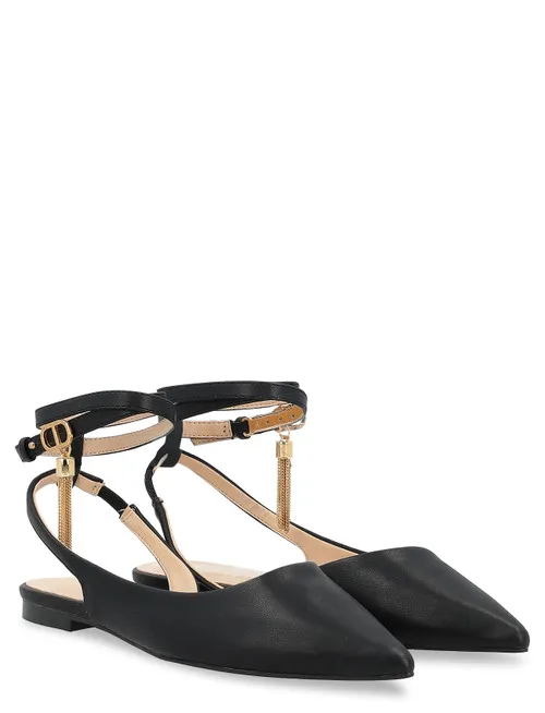 Ballerina Twinset in pelle vegana nera