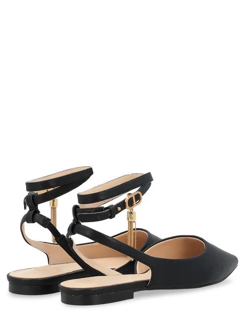 Ballerina Twinset in pelle vegana nera