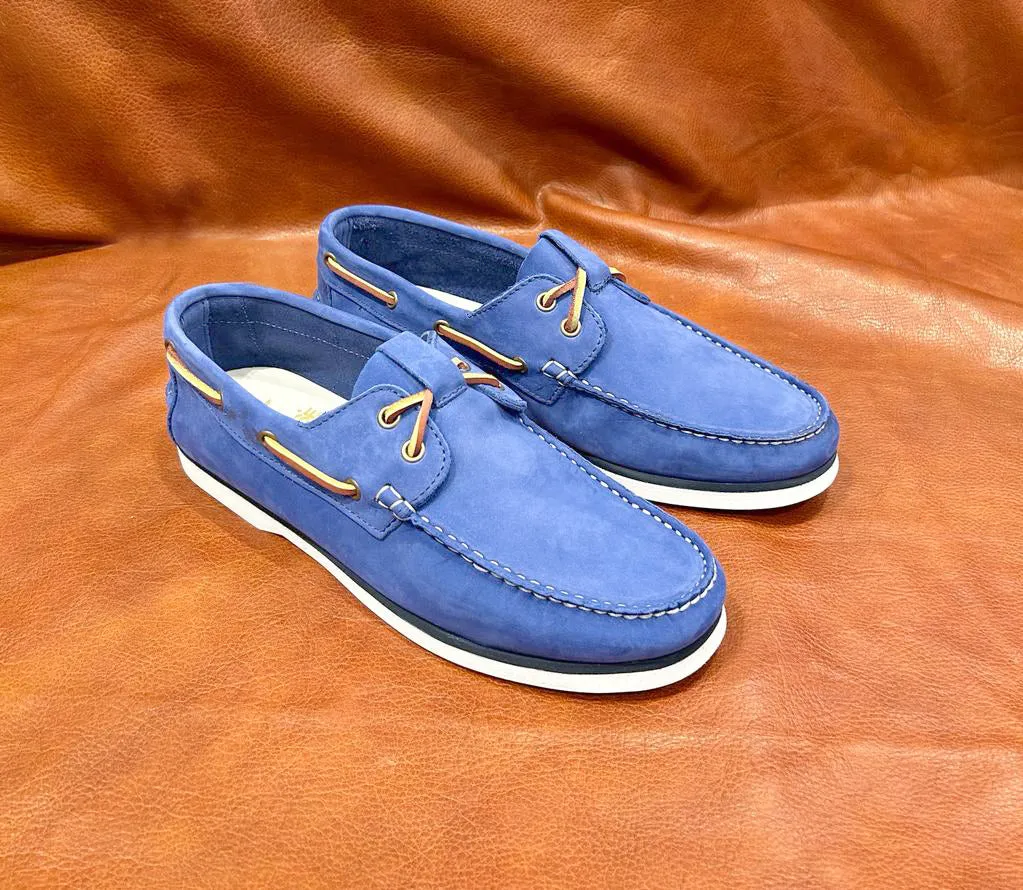 Barca in nabuk bluette
