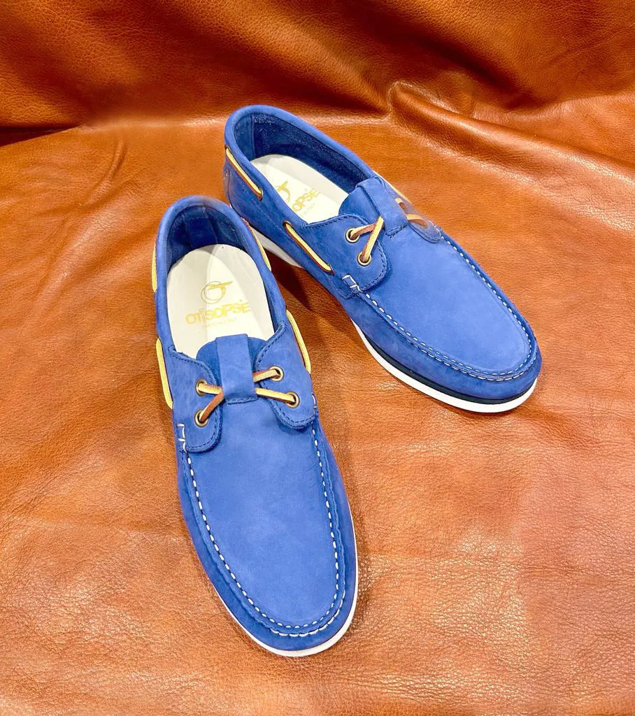 Barca in nabuk bluette