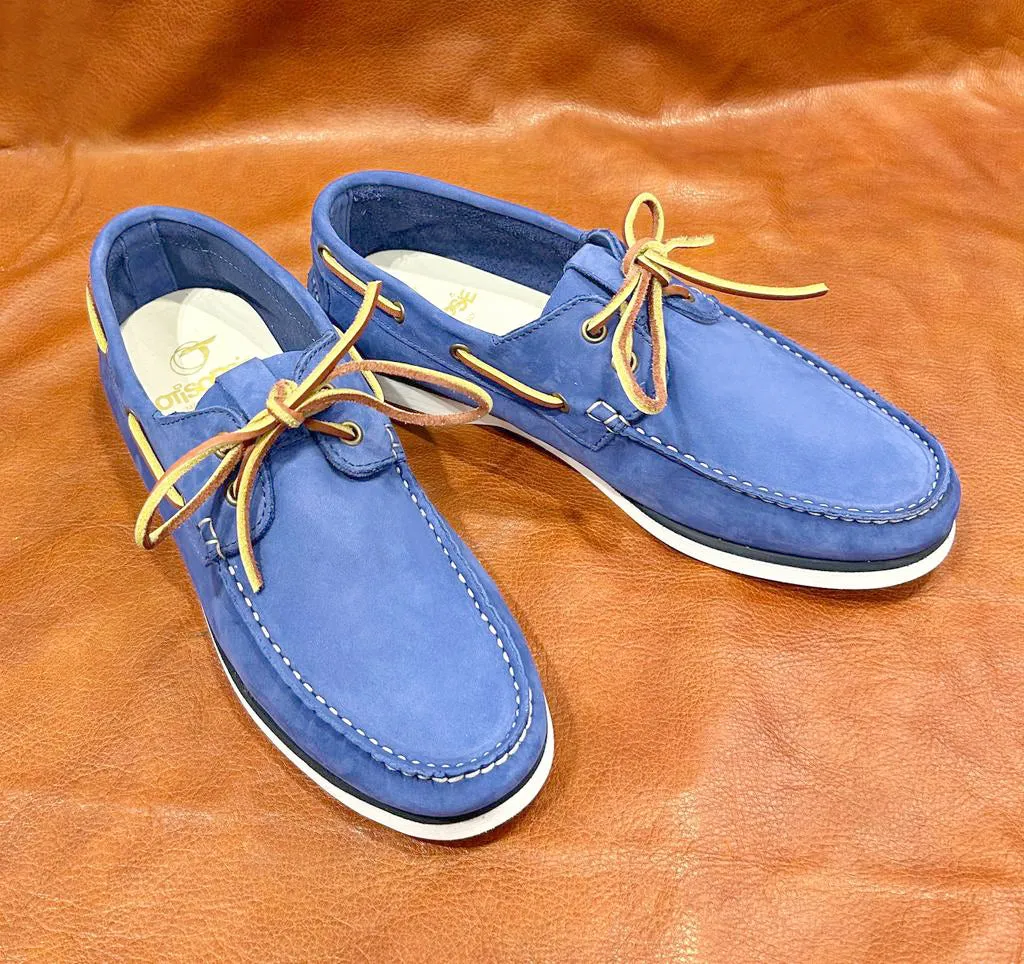 Barca in nabuk bluette