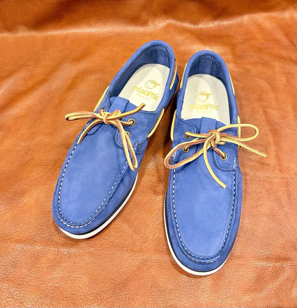 Barca in nabuk bluette