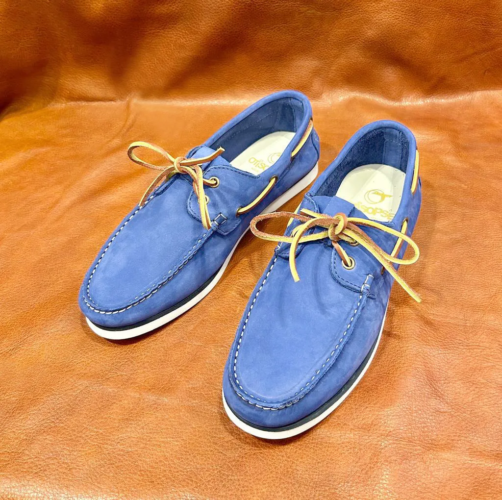 Barca in nabuk bluette