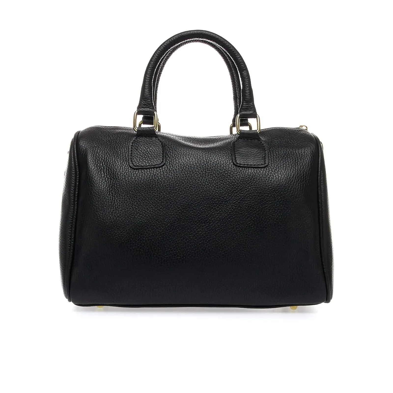 Bauletto nero in pelle con zip