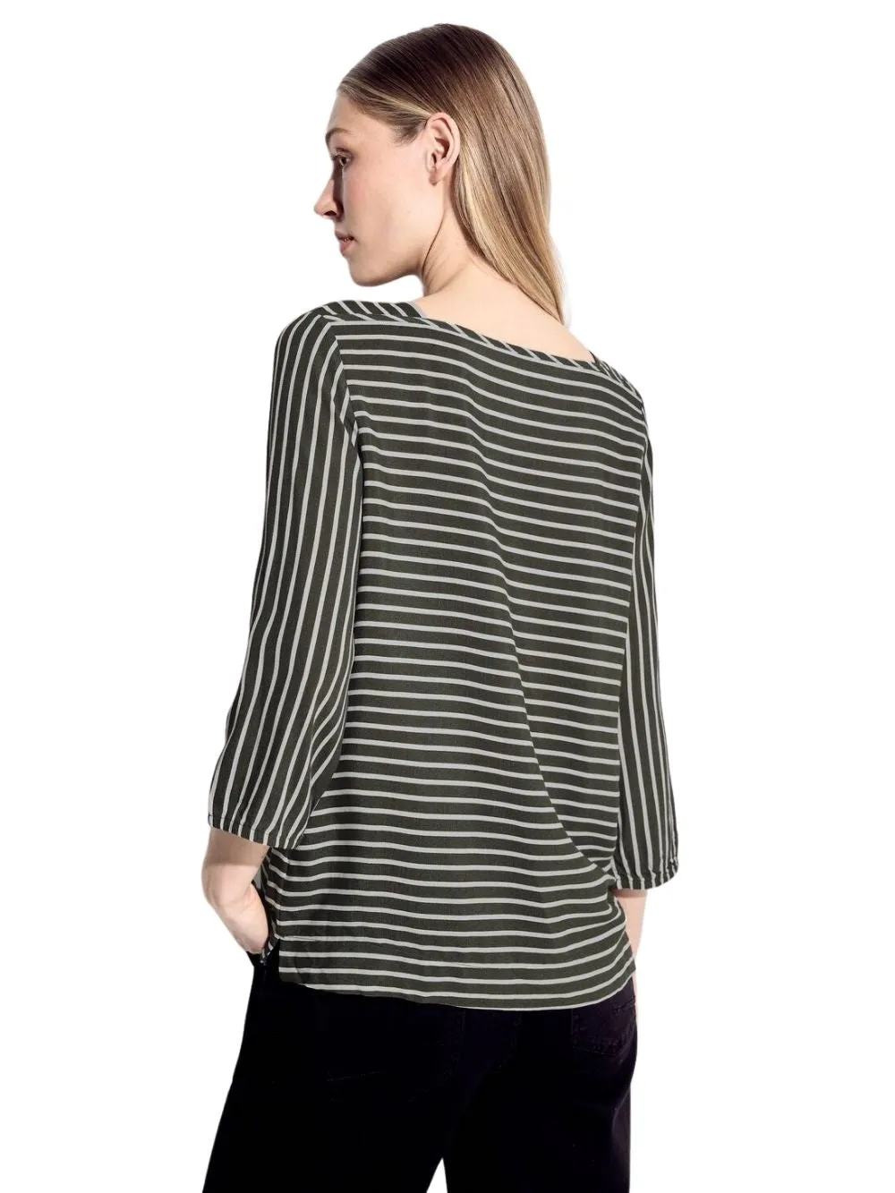 Blusa a righe a tre quarti