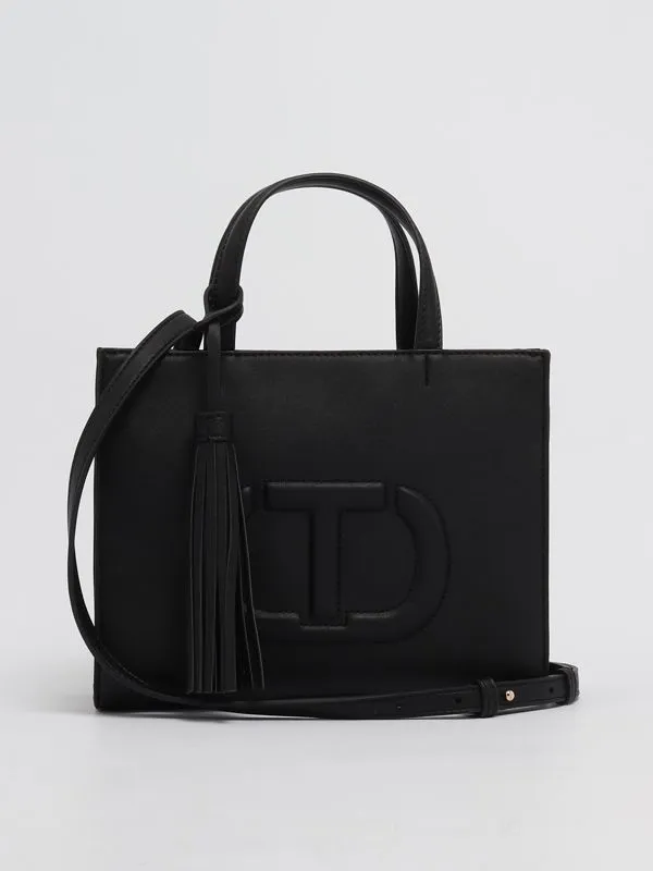 Borsa donna Twinset in simil pelle con nappine Nero