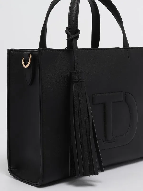 Borsa donna Twinset in simil pelle con nappine Nero