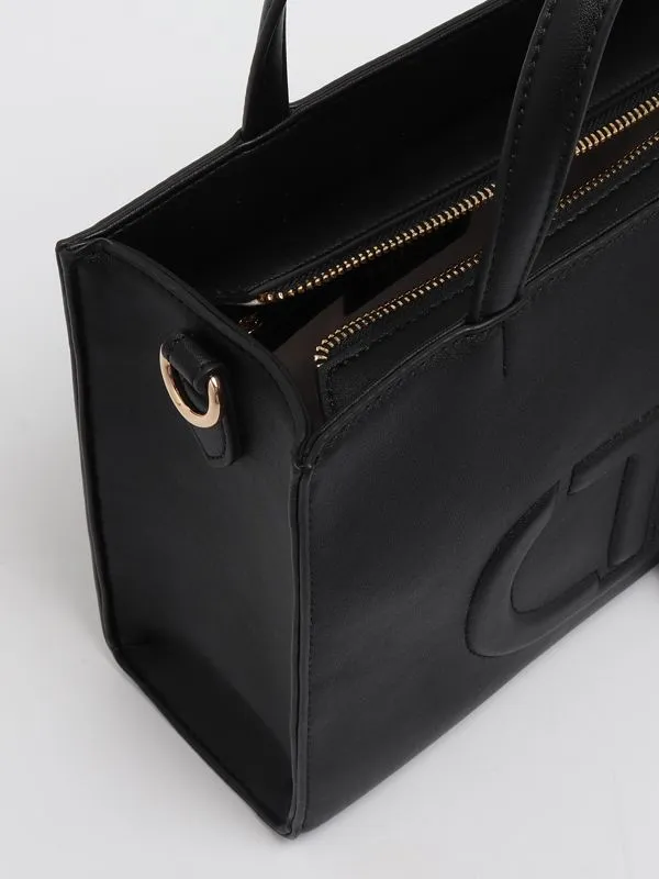 Borsa donna Twinset in simil pelle con nappine Nero