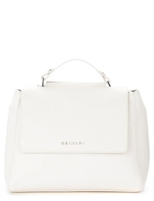 Borsa Orciani Sveva Soft Mini in pelle martellata bianca
