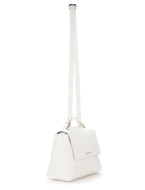 Borsa Orciani Sveva Soft Mini in pelle martellata bianca
