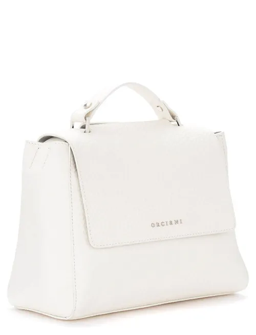 Borsa Orciani Sveva Soft Mini in pelle martellata bianca