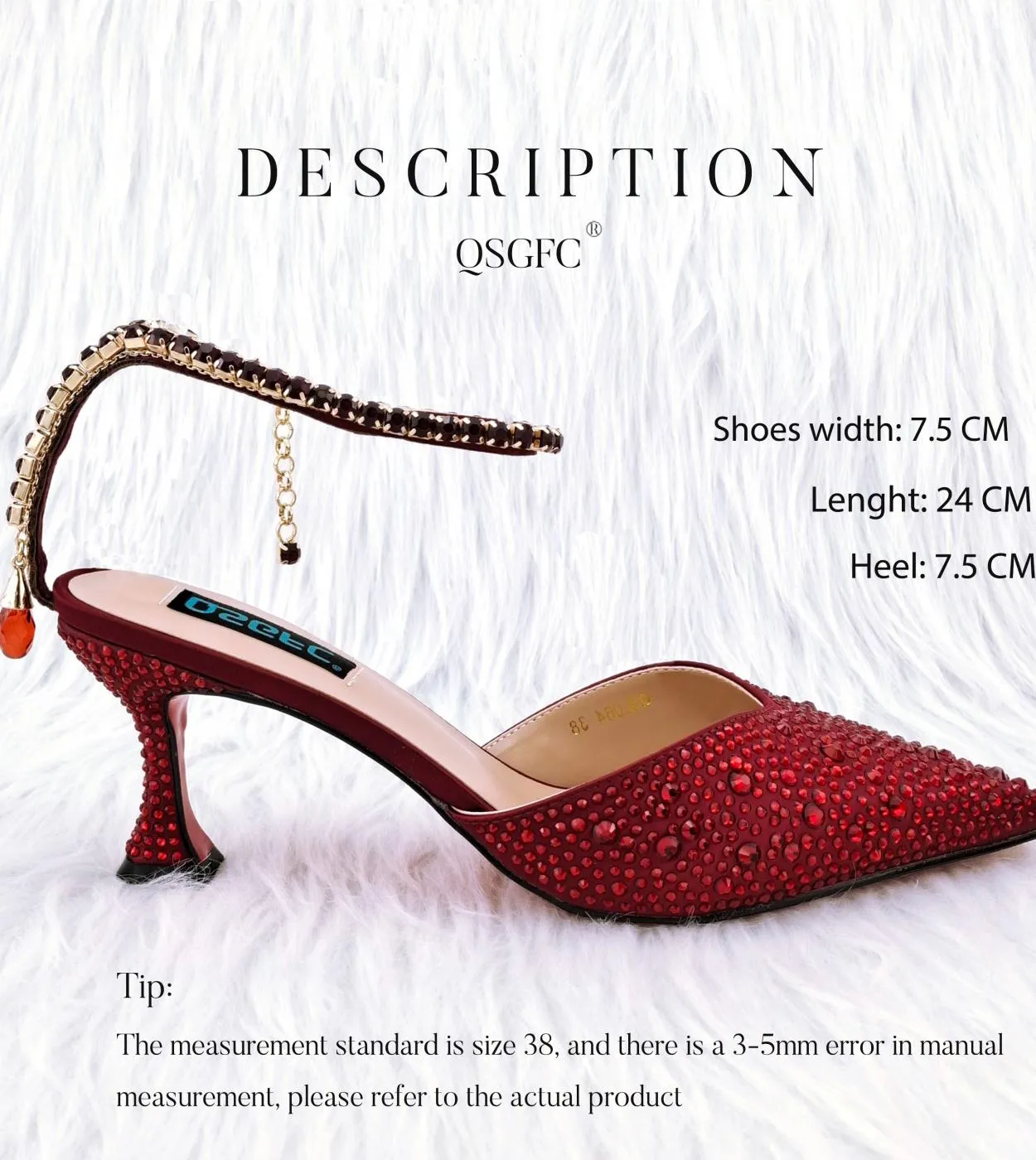 Borsa per scarpe da donna Scarpe da sposa Scarpe da festa Borsa con manico Décolleté da donna a punta africana
