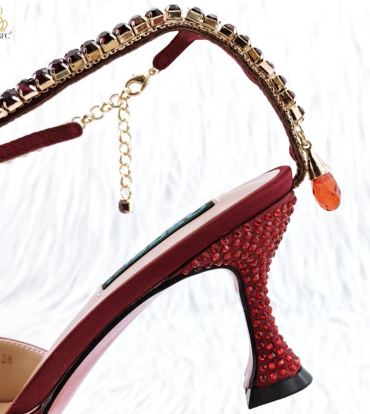 Borsa per scarpe da donna Scarpe da sposa Scarpe da festa Borsa con manico Décolleté da donna a punta africana