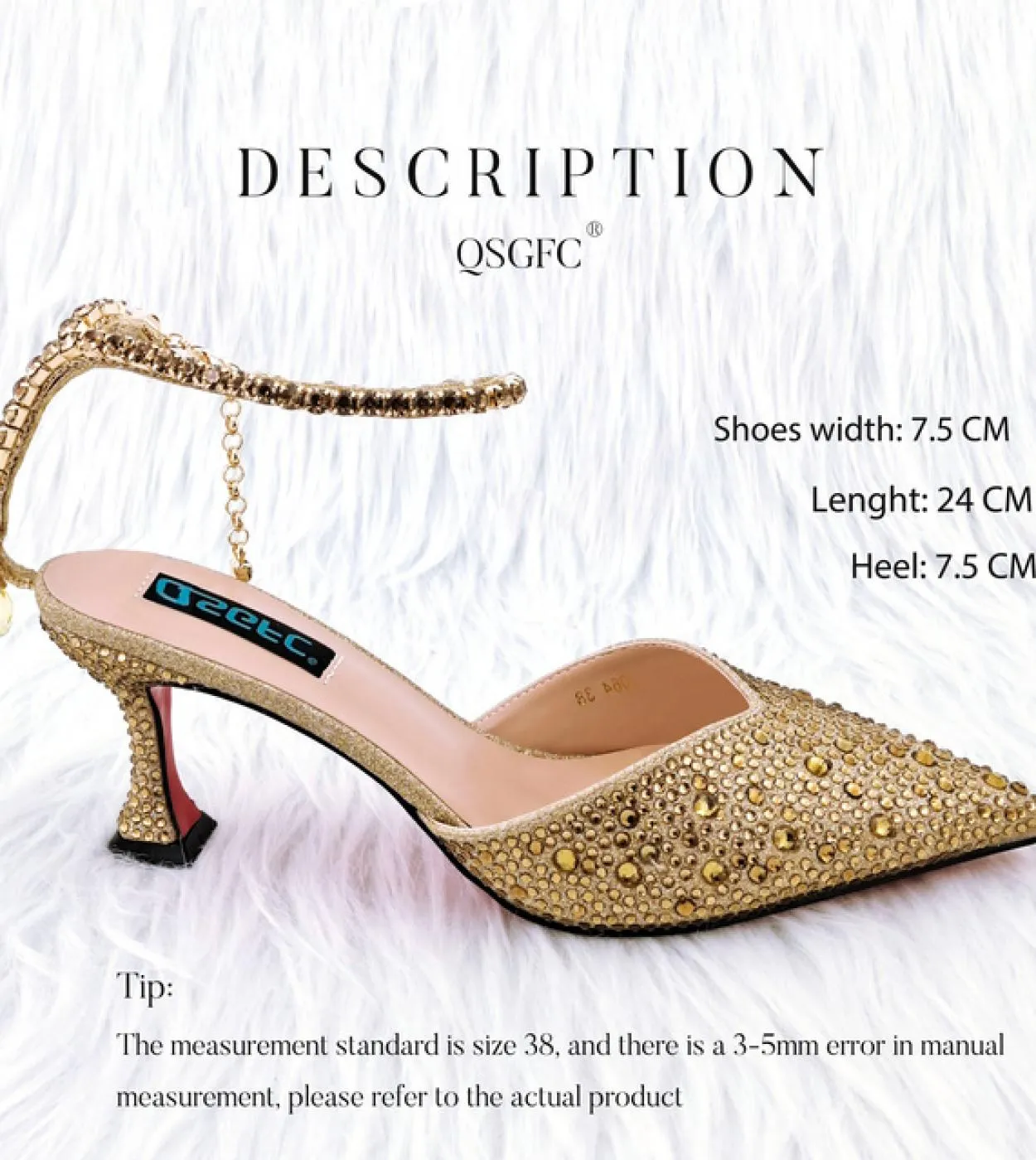 Borsa per scarpe da donna Scarpe da sposa Scarpe da festa Borsa con manico Décolleté da donna a punta africana
