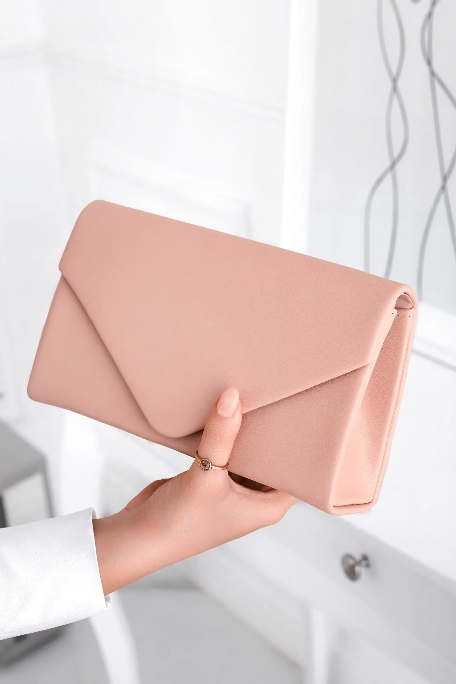 Borsa pochette B205 rosa in finta pelle
