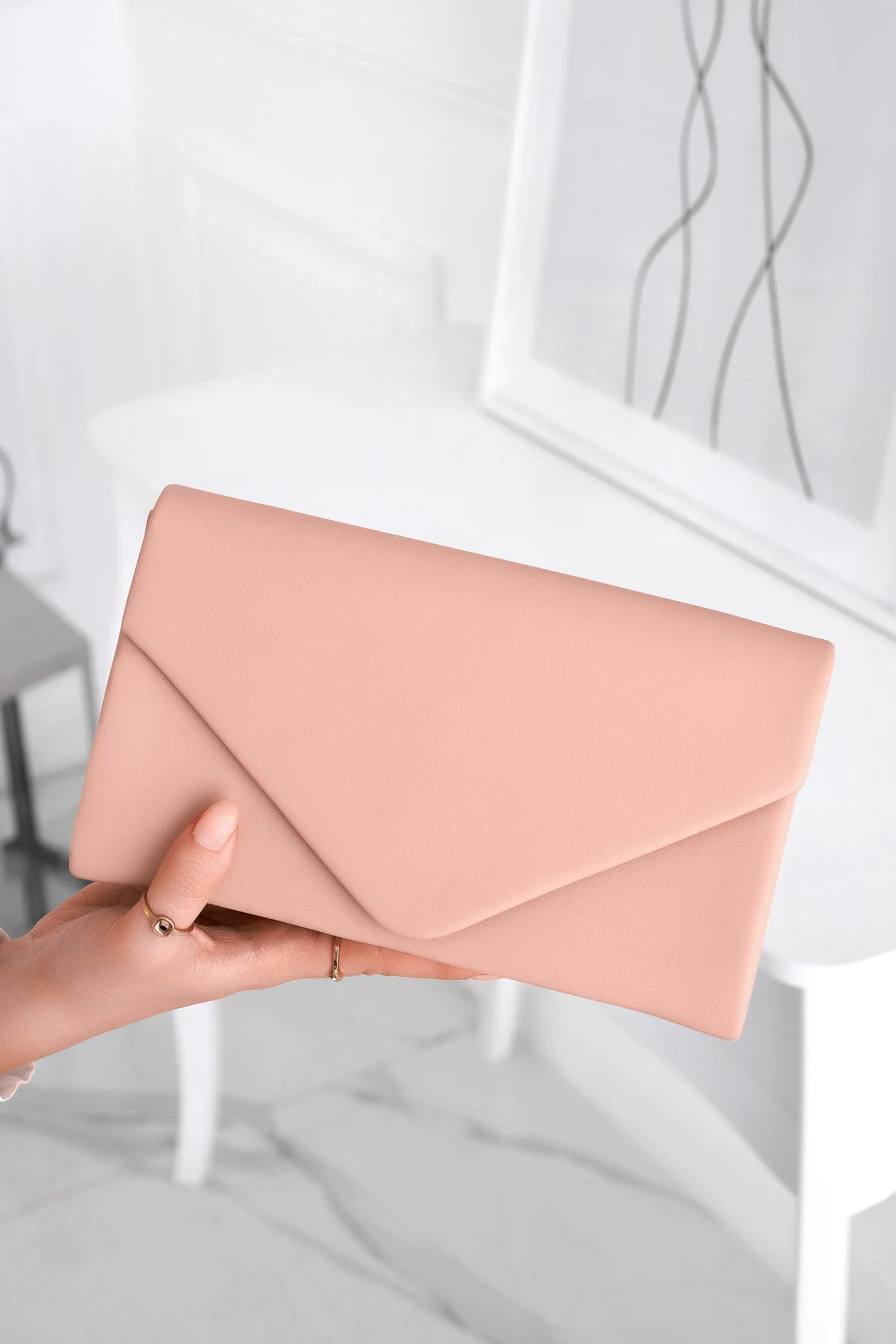 Borsa pochette B205 rosa in finta pelle