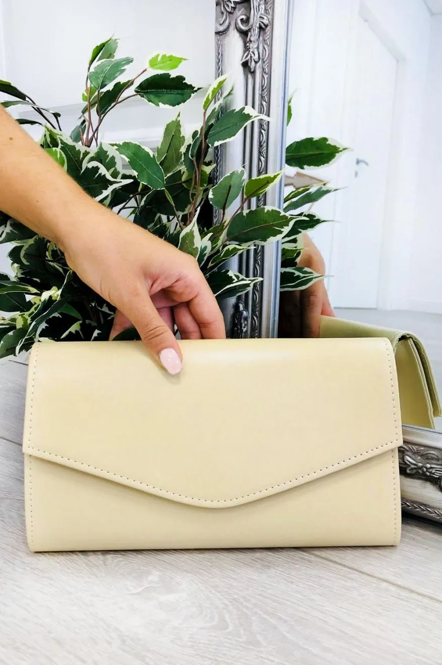Borsa pochette in finta pelle B197 Beige