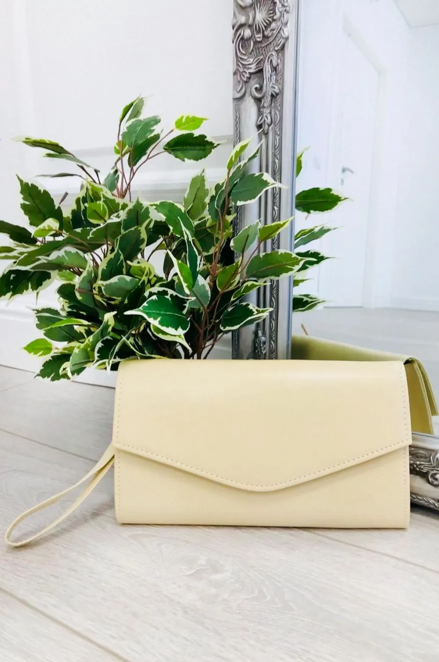 Borsa pochette in finta pelle B197 Beige