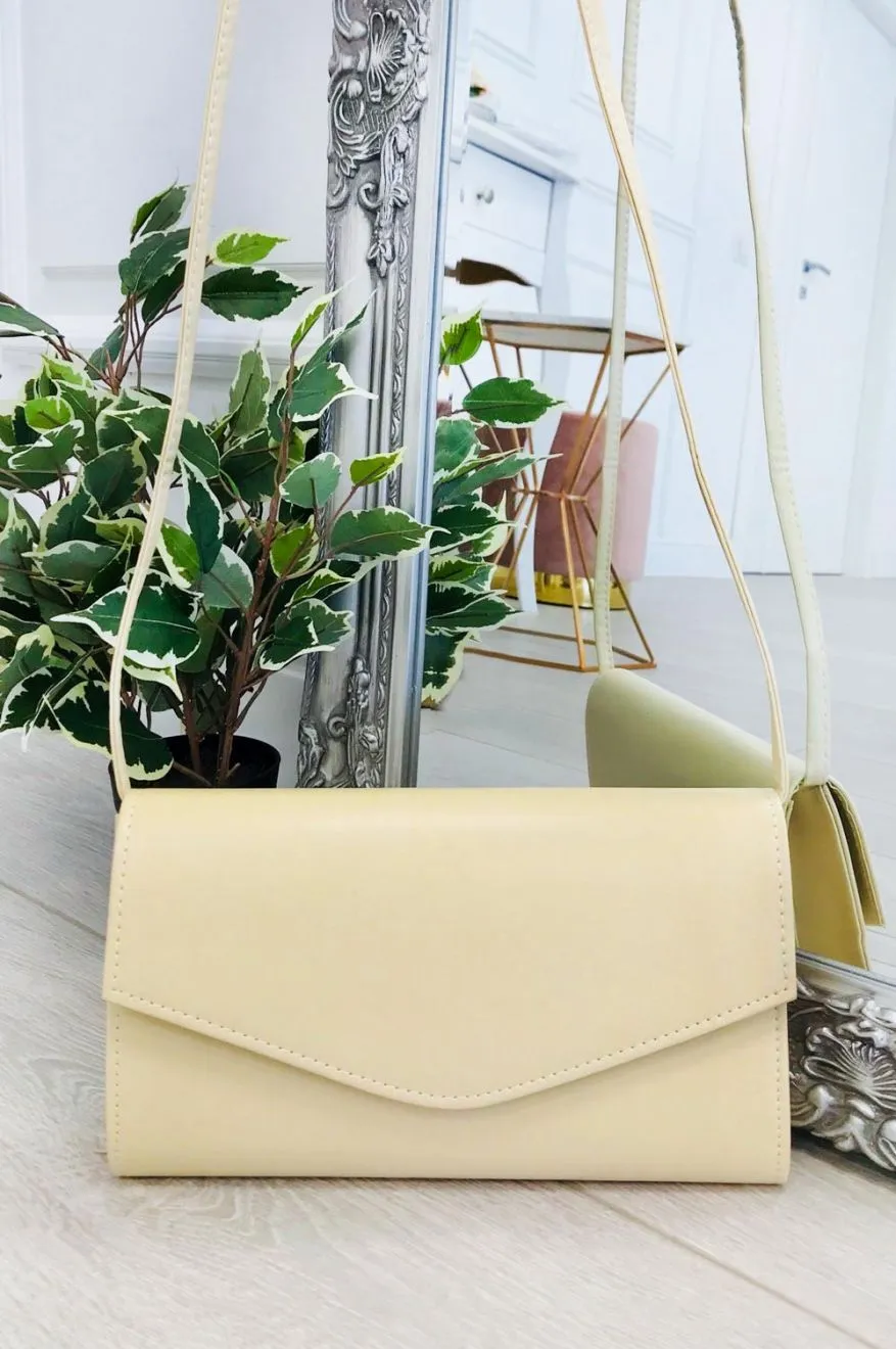 Borsa pochette in finta pelle B197 Beige