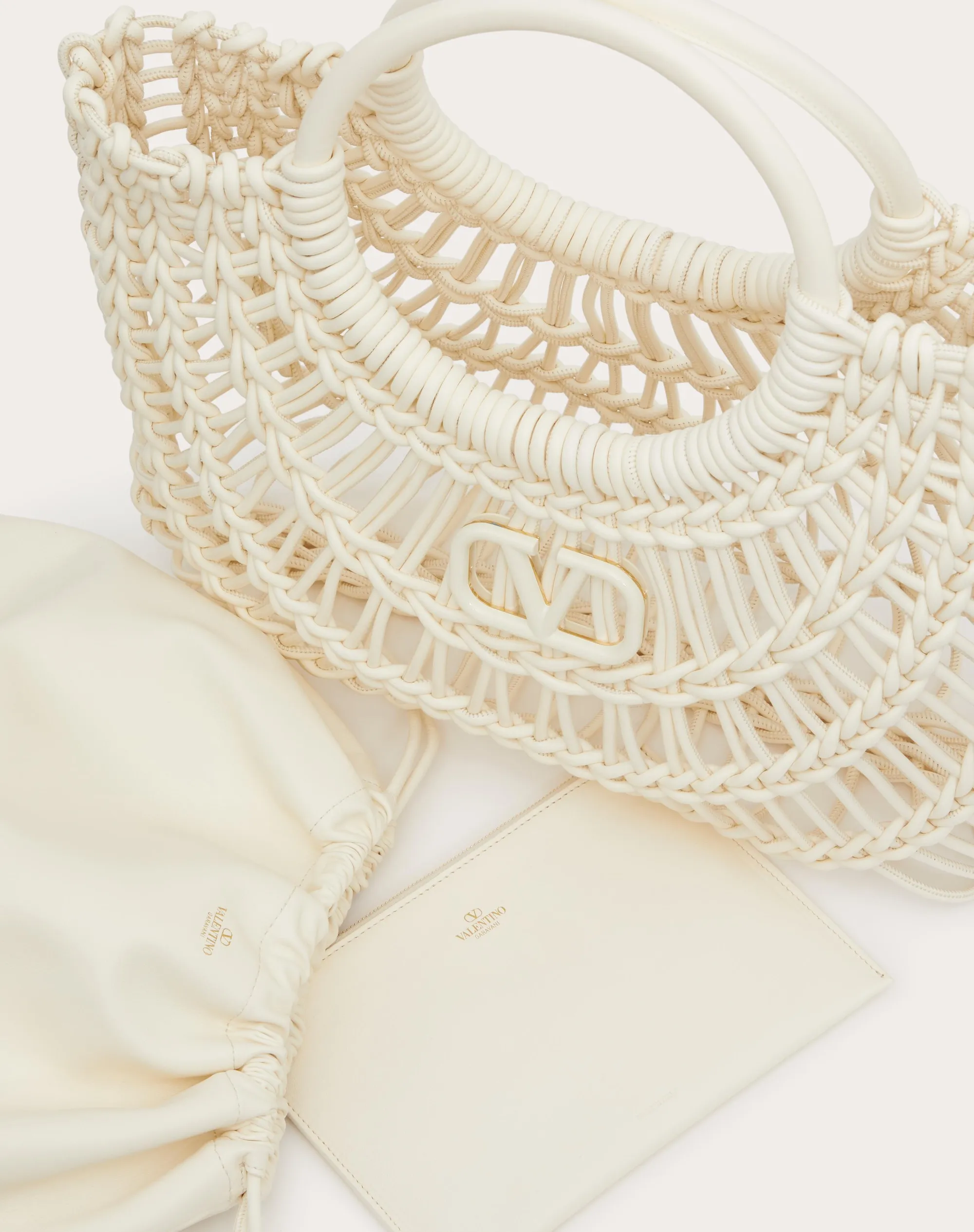 BORSA SHOPPING VALENTINO GARAVANI ALLKNOTS IN PELLE INTRECCIATA