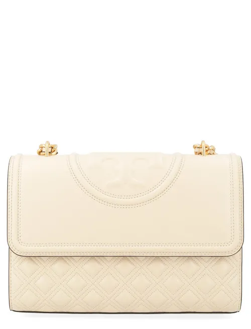 Borsa Tory Burch Fleming in pelle avorio