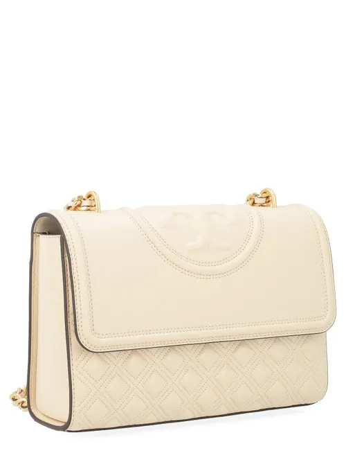 Borsa Tory Burch Fleming in pelle avorio