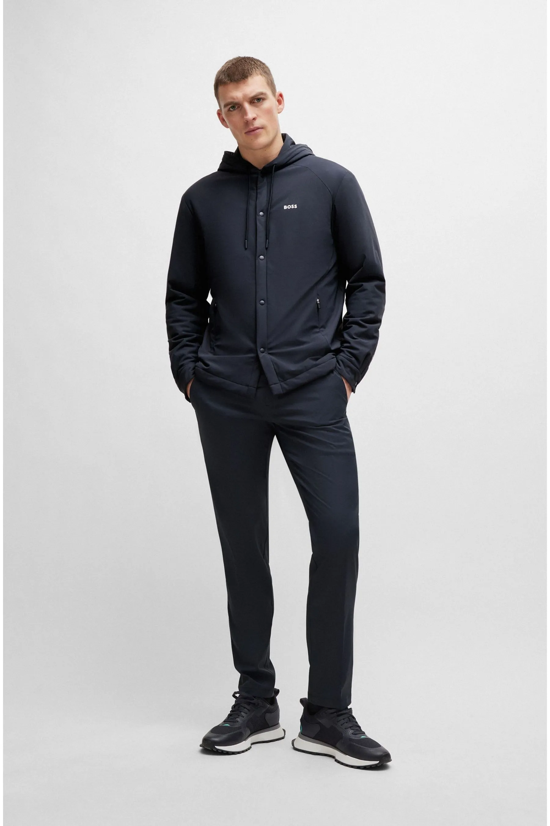 BOSS - Giacca a camicia con bottoni e Con cappuccio