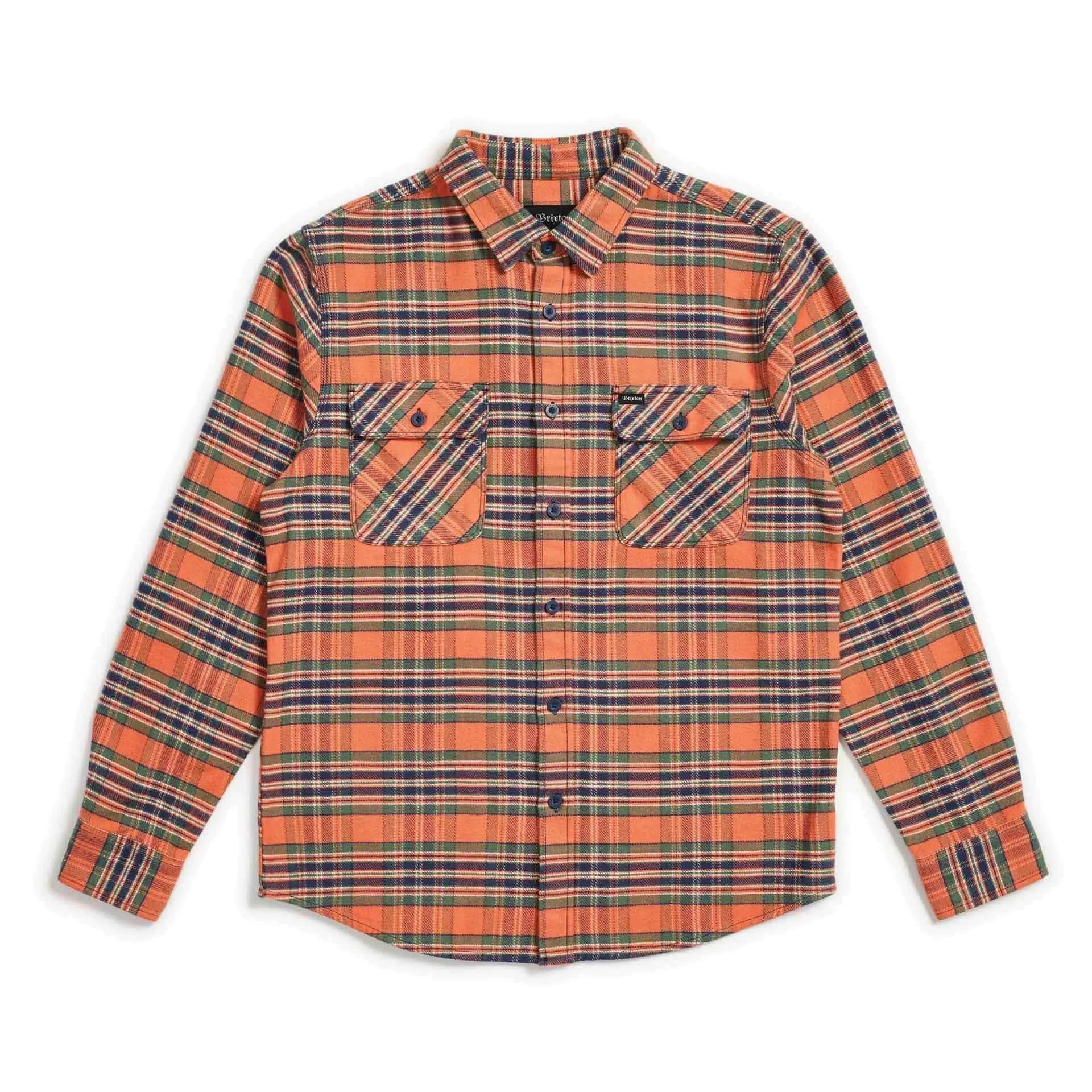 Bowery L/S Flannel Salmon/Navy
