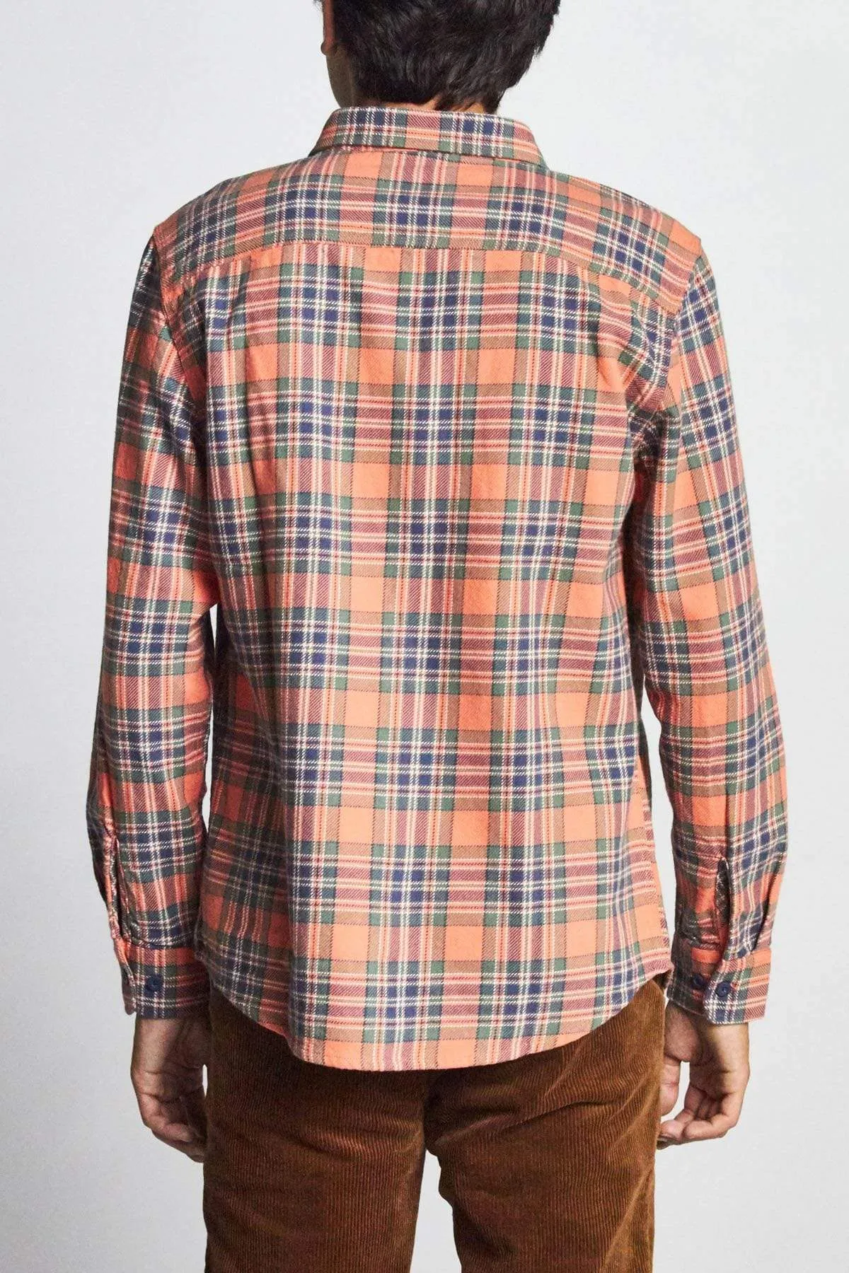Bowery L/S Flannel Salmon/Navy