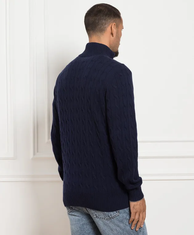 Brunello Cucinelli Maglia in cashmere blu M22707204