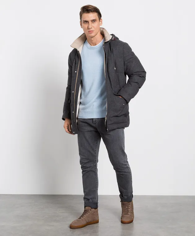 Brunello Cucinelli Maglia in cashmere blu M2272320