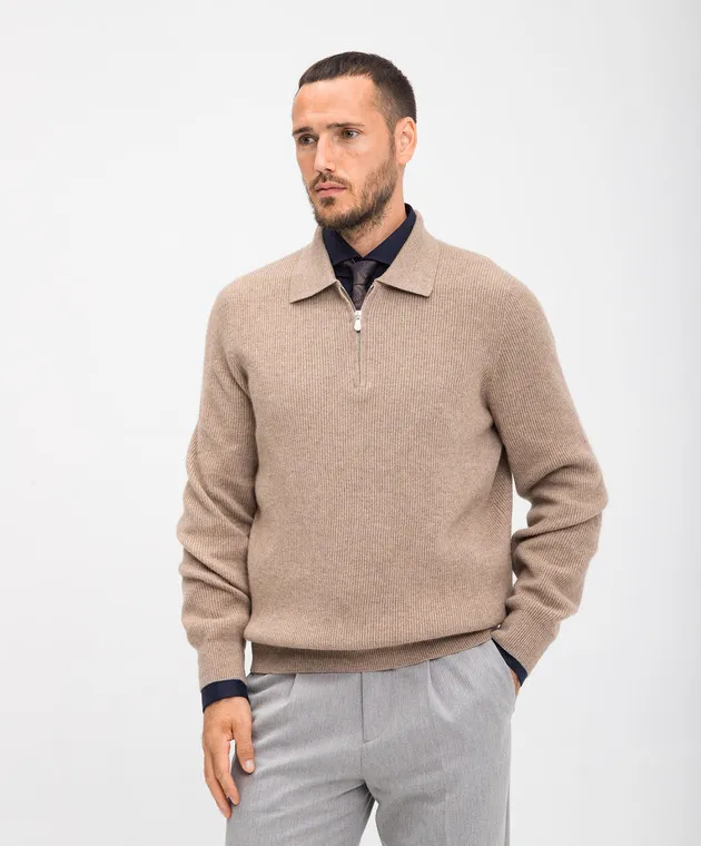Brunello Cucinelli Maglia in cashmere marrone M2229525
