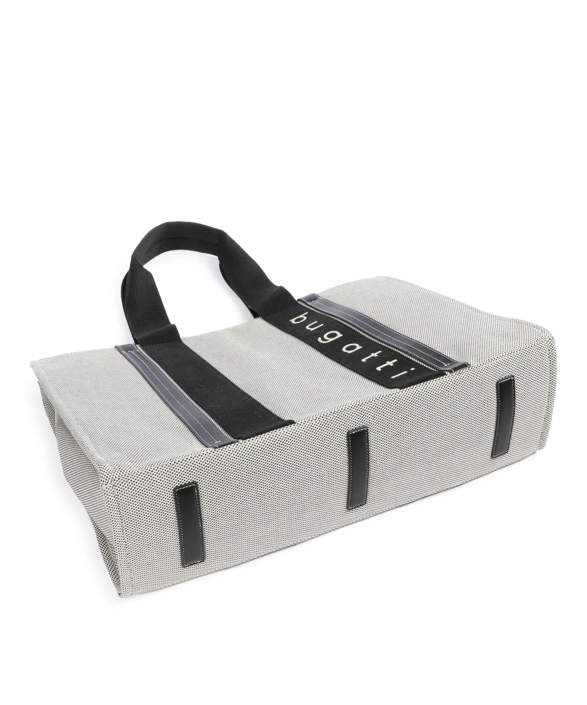  Bugatti Ambra Borsa shopper tela nero/bianco  