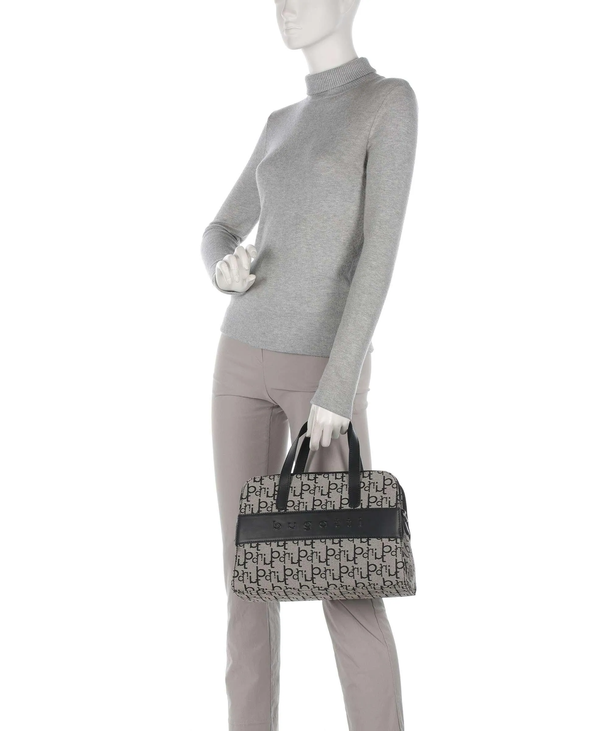  Bugatti Elea Borsa a mano tissu beige/nero  
