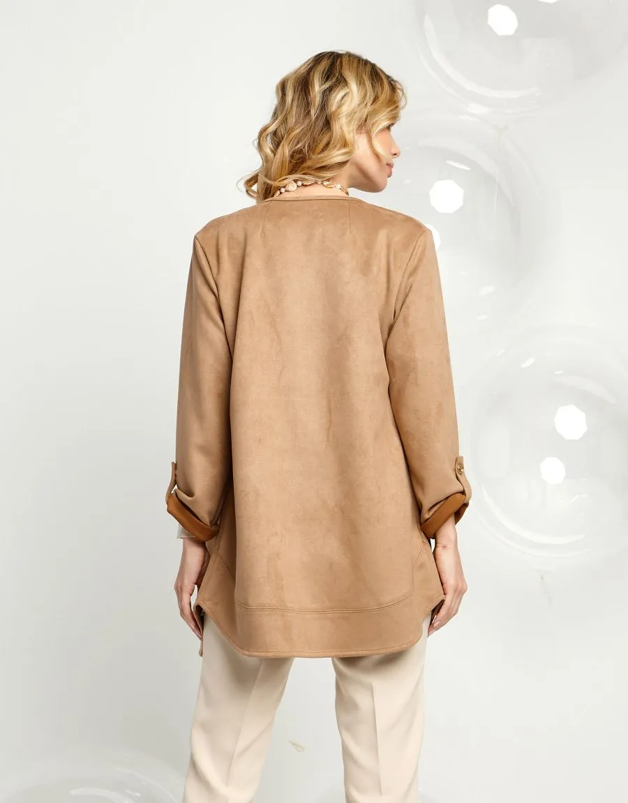 Caban in ecosuede con zip
